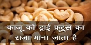 काजू को ड्राई फ्रूट्स का राजा माना जाता है काजू को ड्राई फ्रूट्स का राजा माना जाता है
