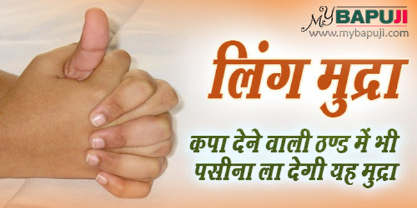 लिंग मुद्रा प्राण मुद्रा, अपान मुद्रा, पृथ्वी मुद्रा, ज्ञान मुद्रा, शून्य मुद्रा, वायु मुद्रा, लिंग मुद्रा